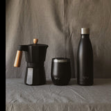  reusable cup with lid, reusable coffee cup with lid, coffee cup eco friendly, reusable travel mug, bru bottle black, best insulated bottle, black reusable water bottle